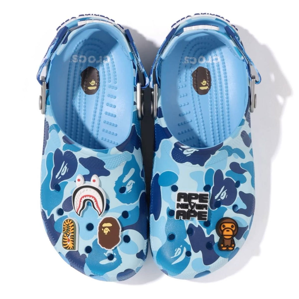 BAPE CROCS BLUE