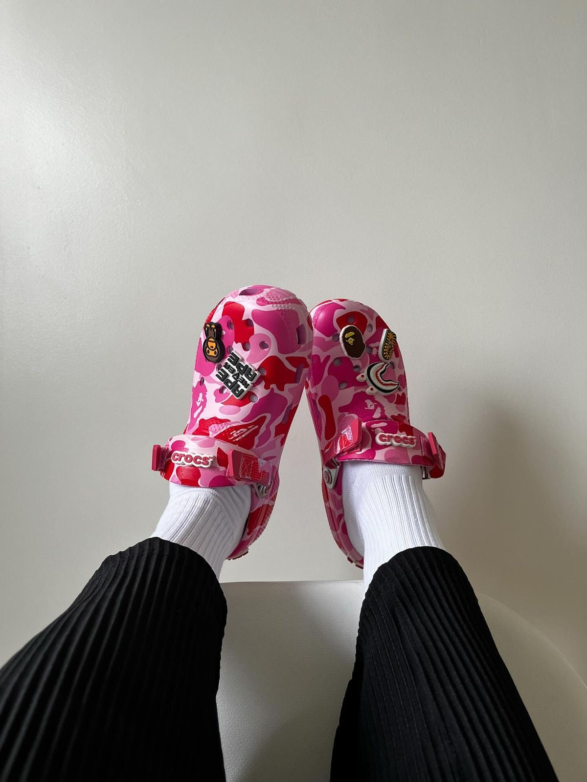 BAPE CROCS PINK