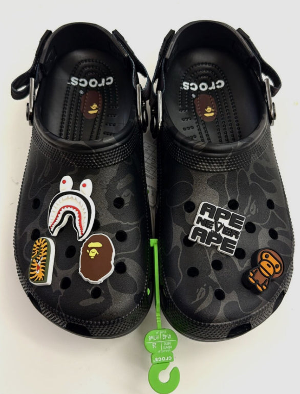 BAPE CROCS BLACK