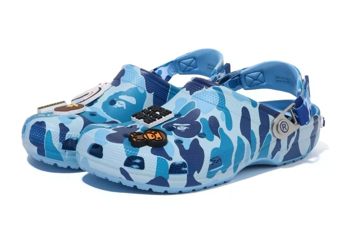 BAPE CROCS BLUE