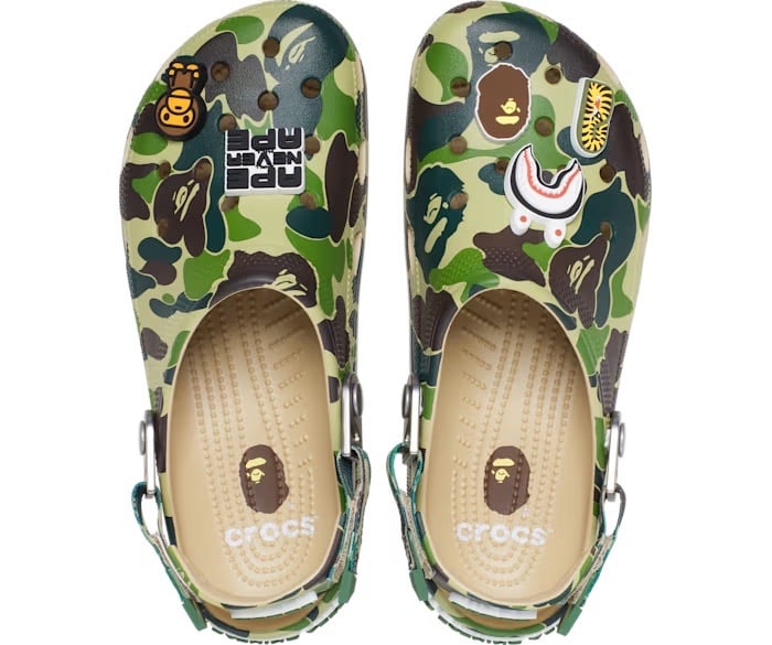 BAPE CROCS GREEN