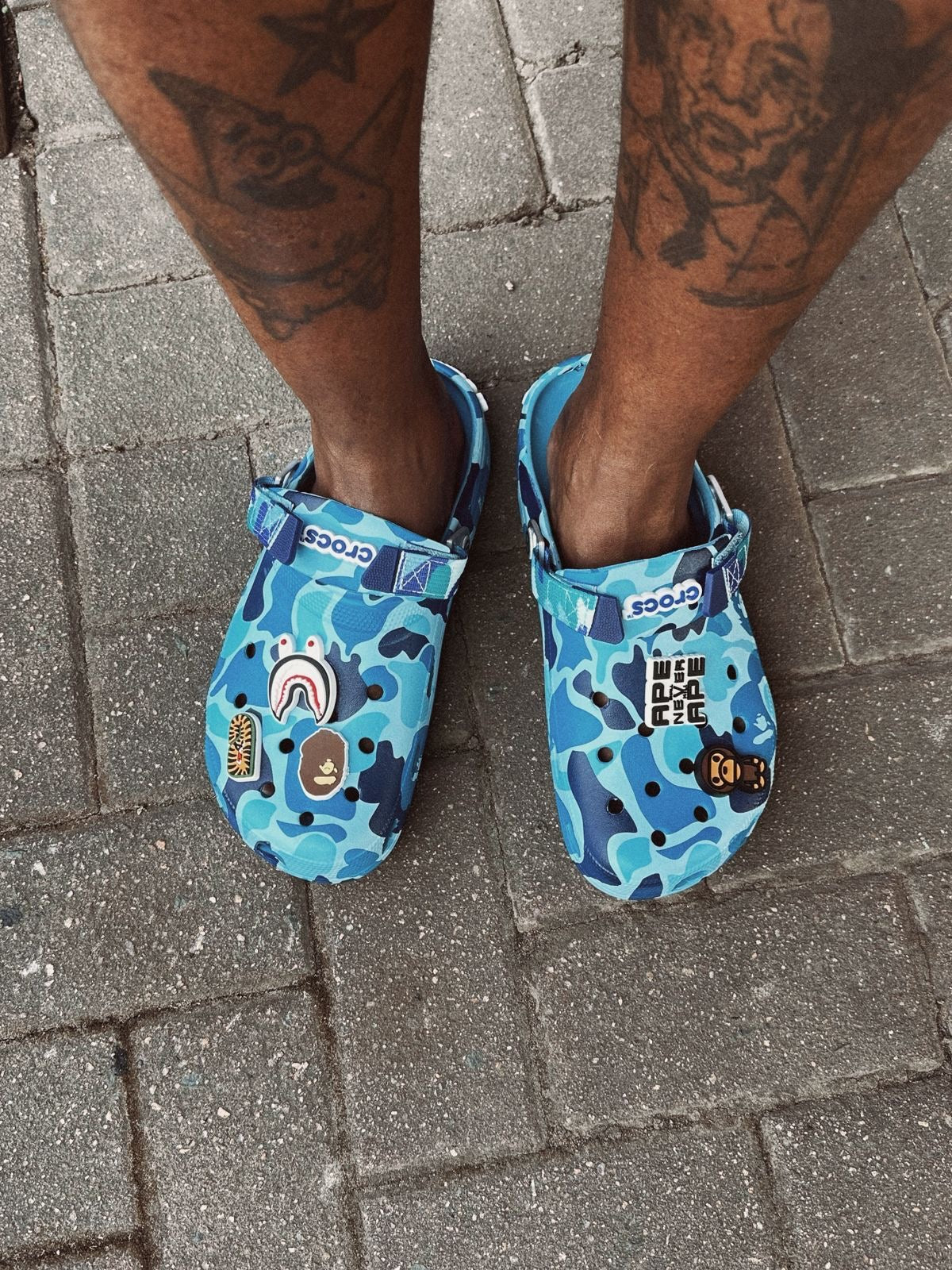 BAPE CROCS BLUE